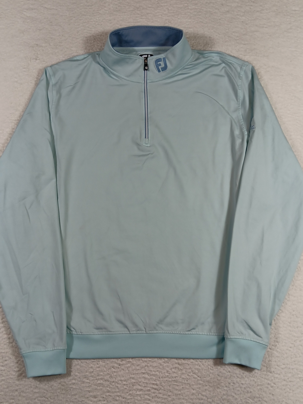 FootJoy Pullover Mens XL Blue Performance 1/4 Zip Tour Issue Golf Stretch